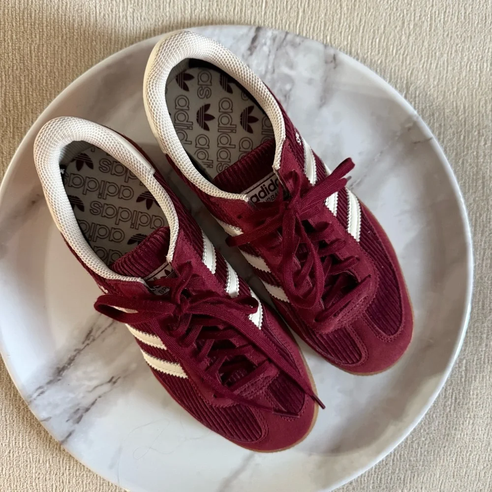 Adidas Burgundy Handball Spezial Corduroy Suede Size 7.5 - Picture 3 of 6